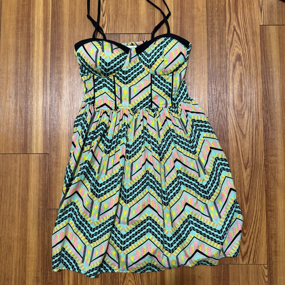 American Rag Colorful Chevron Pattern Dress
